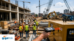 Barcode-Scanning-at-the-ConstructionSite. Equipment tracking software. GigaTrak's asset tracking software for construction (and all contractors).