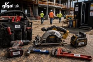 Stop jobsite tool theft with proven asset management systems. Learn how GigaTrak protects equipment and lowers costs. Photo of major construction company using GigaTrak software.